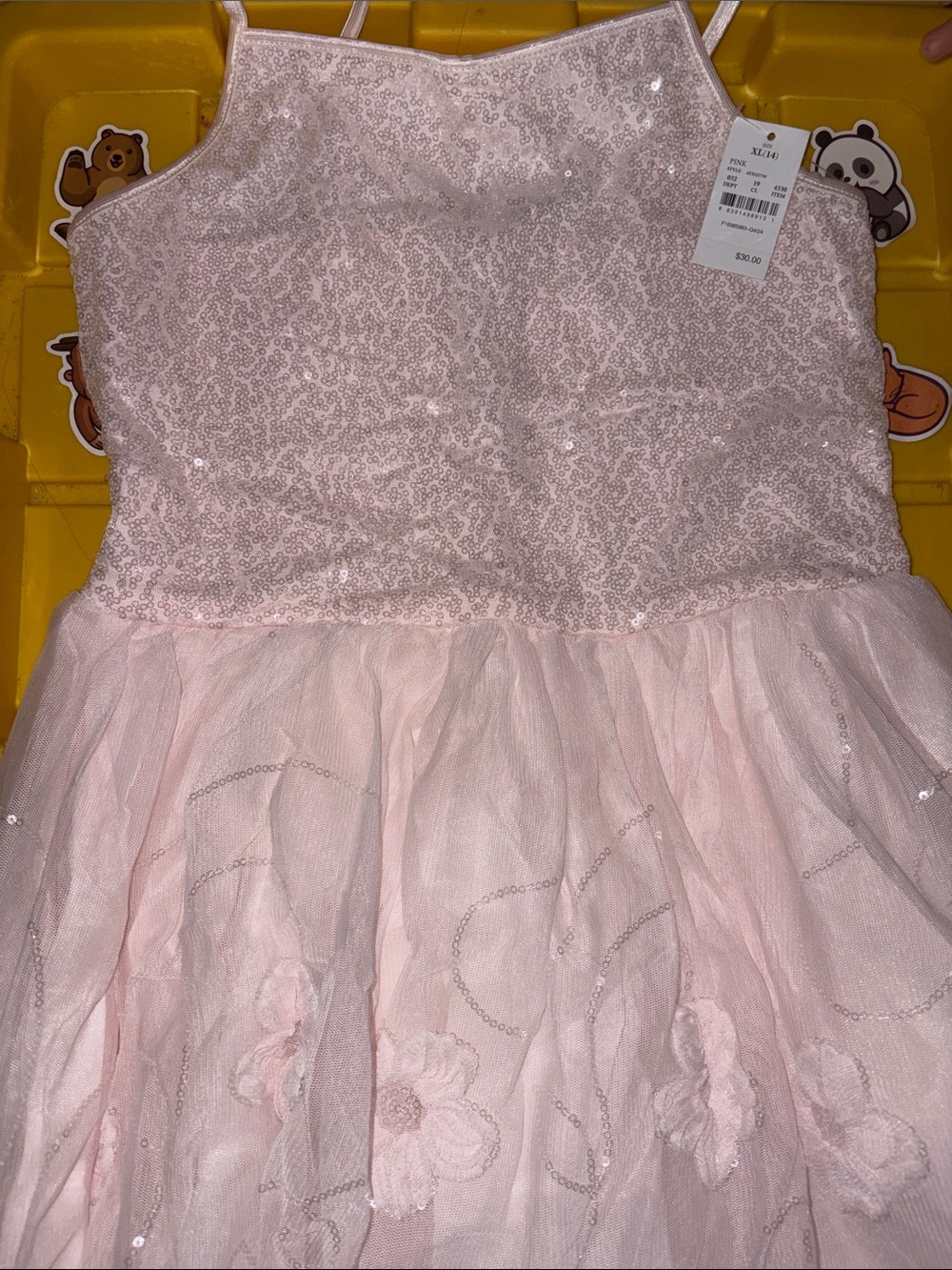 Zenzi Girls' Pink Sequin Tulle Party Dress